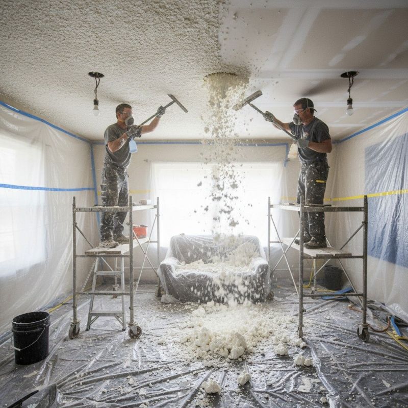 Knockdown Ceiling Removal in Overland Park, KS