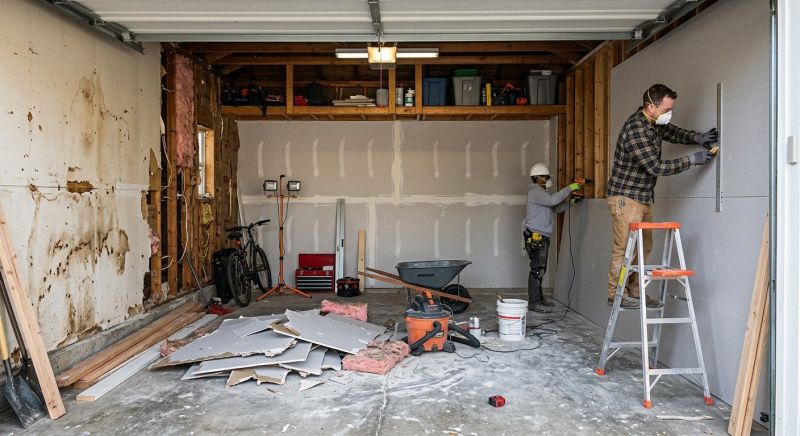 Garage Drywall Replacement in Overland Park, KS