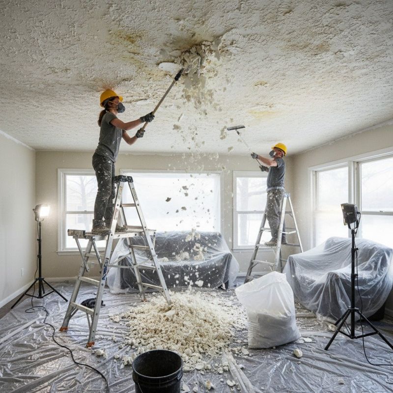 Knockdown Ceiling Removal in Olathe, KS