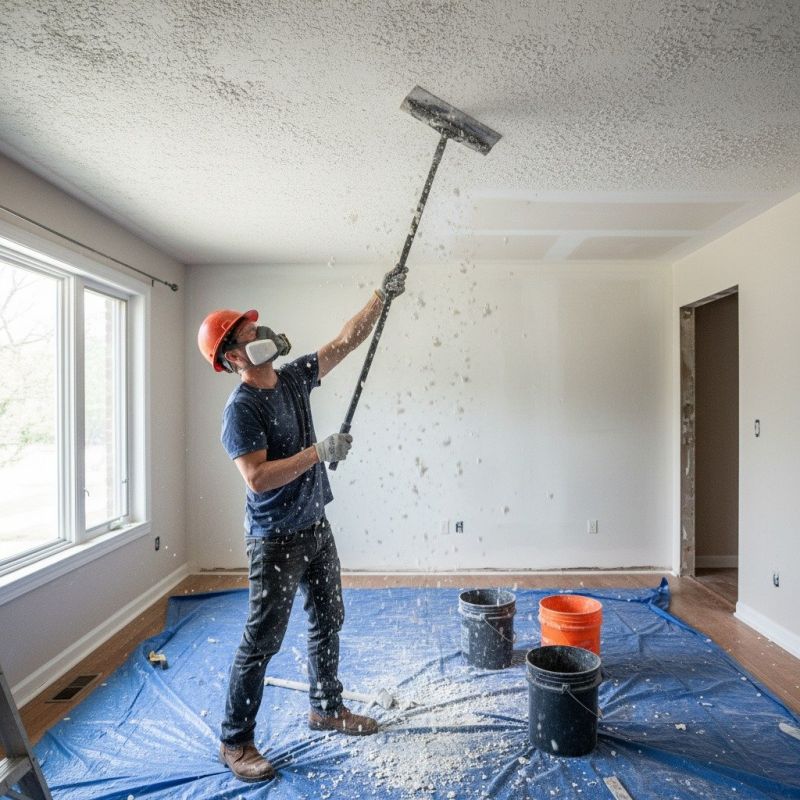 Knockdown Ceiling Removal in Roswell, GA